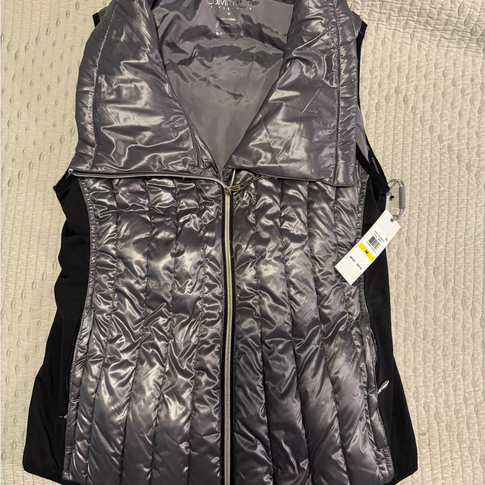 Calvin Klein Metallic pewter/silver Puffer Vest